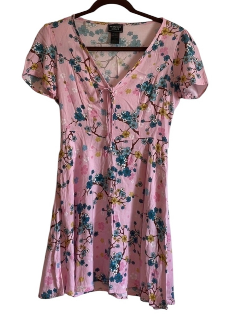 Midnight Hour Dress Bundle SM Pink Blue Ribbed Skater Ditsy Floral Mini Whimsi - Picture 2 of 15